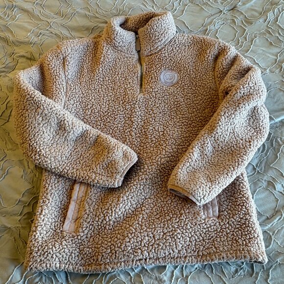 Ivory Ella Sherpa 1/4 Zip Pullover - Picture 1 of 6